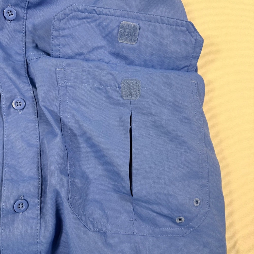 Realtree Fishing Shirt 3XL Blue Yonder Short Sleeve Vented Button Down TS10317 - Picture 10 of 16